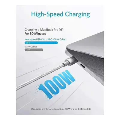 ANKER USB-C to USB-C Data Cable (100W, Braided) 3ft - 3