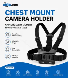 Adjustable Chest Mount Camera Holder with 360° Rotation
