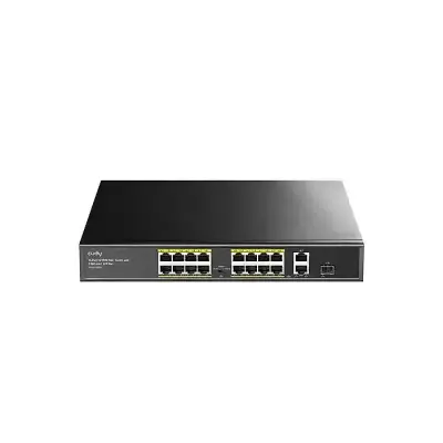CUDY FS1018PS1 16-Port 10/100M PoE+ Switch 200W 2×Gigabit Uplink...