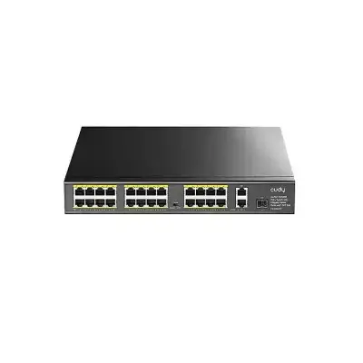 CUDY FS1026PS1 24-Port 10/100M PoE+ Switch 300W 2×Gigabit Uplink...