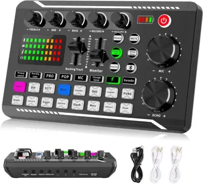 F998 Live Sound Card Audio Mixer