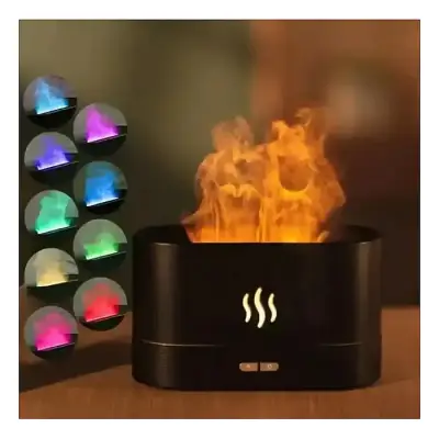Flame Humidifier with LED Night Light | Fire-Inspired Aroma...