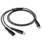hoco X123 Victory Type-C to Type-C and 8 Pin 2 in 1 Charging Cable, Length 1m(Black) - 2