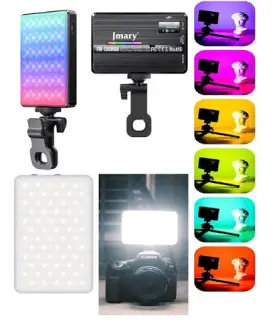 Jmary FM-150 RGB Colorful Video Fill Light Rechargeable Built-In 3000mAh Battery LCD Display Perfect for Photography & Videography - 2