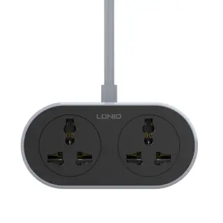 LDNIO SC2018-5M 3 Pin 2 Port Black Power Strip (5 Meter)