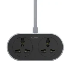 LDNIO SC2018-5M 3 Pin 2 Port Black Power Strip (5 Meter)
