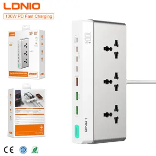 LDNIO SC3 GaN 100W PD Desktop Power Strip (10-in-1) – Fast...