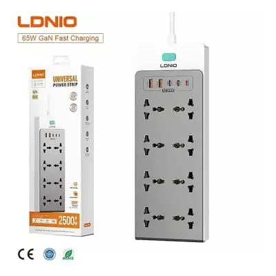 LDNIO SC4 65W PD GaN Power Strip – 13-in-1 Fast Charging...