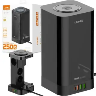 LDNIO SEW4485 Multiple 2500w Tower Power Strip 32W USB Output With Wireless Charging