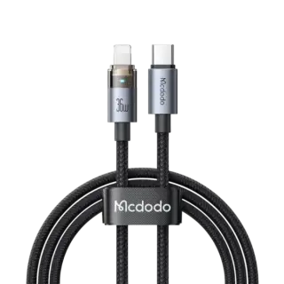 Mcdodo CA-6940 36W Transparent Lightning Cable with LED 1.2M
