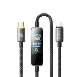 Mcdodo CA-8750 240W USB-C to USB-C Cable with TFT Screen Display 1.2m
