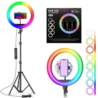 MJ36 RGB 14 Inch Soft Ring Light Circle Photography Lighting 16...
