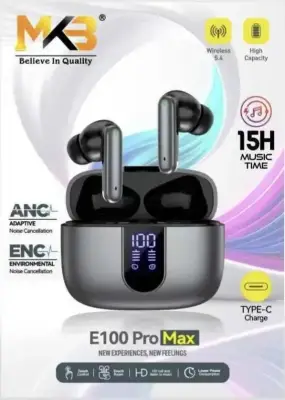 MKB E100 Pro Max ANC+ENC True Wirless Blutooth Earbuds