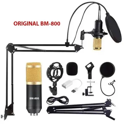 Powerpak BM 800 Studio Microphone Kits With Filter V8 Sound Card Condenser Microphone Bundle Record Ktv Karaoke Smartphone Microphone