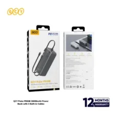 QCY Pulse PB30B 30000mAh Power Bank with 3 Built-in Cables