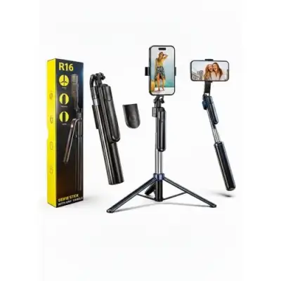 R16 Selfie Stick With Tripod Stand 360 Degree Bluetooth Mobile