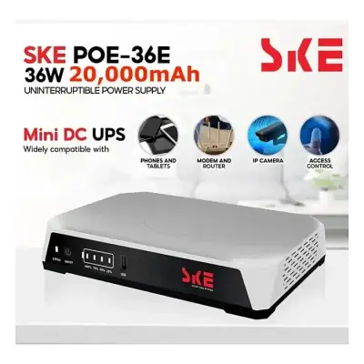 SKE POE-36E 20000MAH LifePO4 Battery 36Watt 5V 9V 12V 3A Mini DC...