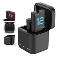Telesin S0-BCG-04-TGP Charging Case with2 Batteries for Hero...