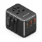 VENTION FJEB0 3-Port USB (C + A + A) Universal Travel  Adapter (20W/18W/18W) Black - 1