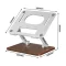 Wood Base Aluminum Alloy Desktop Laptop Tablet Bracket Heat Dissipation Notebook Stand v3.3 - 2