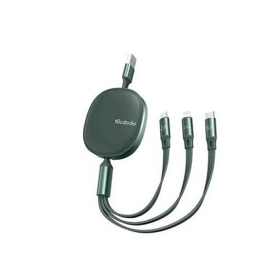 Mcdodo CA-120 66W 3 in 1 VOOC SCP QC Fast Charge Retractable Data Cable 1.2m - Image 1