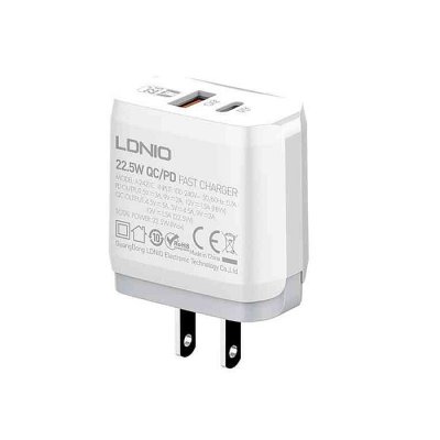 LDNIO A2316C-EU 20W Fast Travel Dual Port USB & Type-C Charger - Image 1