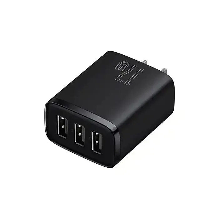 Baseus Charger 17W 3 Usb Output Black US Plug CCXJ020201