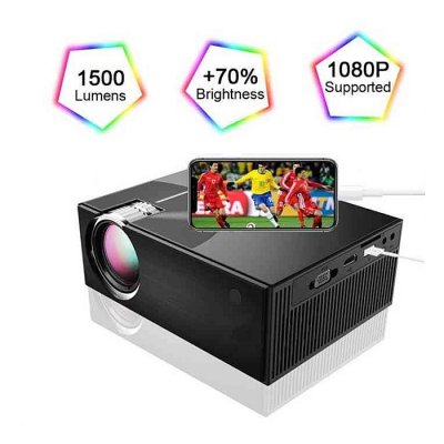 CHEERLUX C7 LCD 1500 LUMENS HOME THEATER MINI PROJECTOR WITH WIFI - Image 1