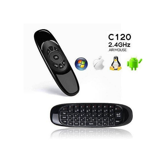 Air Mouse Remote Control Wireless QWERTY Keyboard C120 2.4GHz for Windows Mac OS Linux Android - BLACK Air Mouse Remote Control Wireless QWERTY Keyboard C120 2.4GHz for Windows Mac OS Linux Android - BLACK