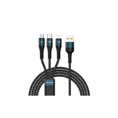 AWEI CL-972 120W 3 In 1 Fast Multi Charging Cable - Image 1