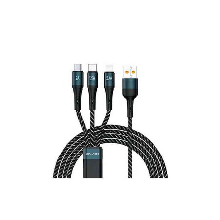 AWEI CL-972 120W 3 In 1 Fast Multi Charging Cable