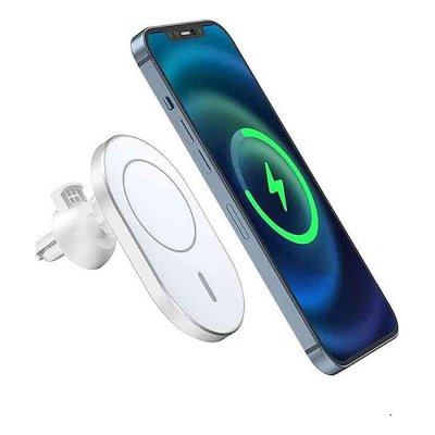 WiWU CH-306 15W LIBERATOR Magnetic Wireless Car Charger- Silver - Image 1