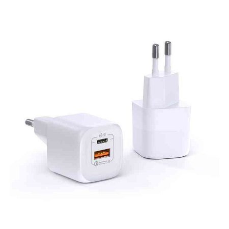 WiWU 33W Gan Fast Charger USB-C + QC3.0 Power Adapter