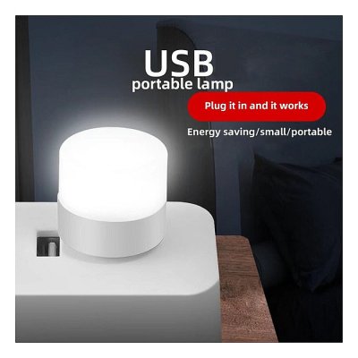 Portable Mini USB LED night light socket desk lamp computer mobile power charging head student car atmosphere night light - Image 1