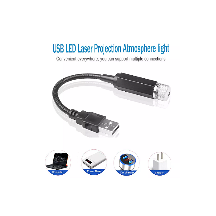 USB LED Car Roof Star Night Light Projector Light Interior...
