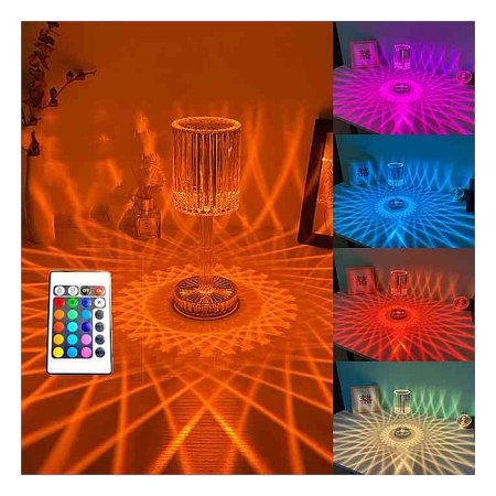 Crystal Lamp Rechargeable Touch Table Lamp Gatsby Crystal Lamp 16 RGB Colors