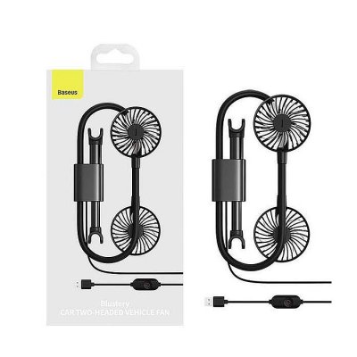 Baseus Blustery Car Two-headed Vehicle Two Wind Speed Car Fan - Image 1