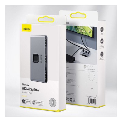 Baseus Matrix HDMI 4K HD Splitter 2 in 1 - Image 1