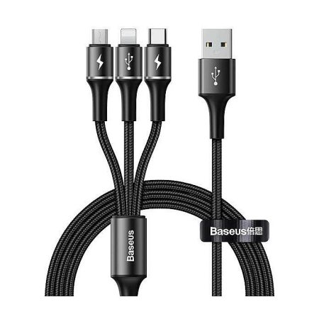 Baseus Halo 3-in-1 Data Cable USB For M+L+T 3.5A 1.2M (CAMLT-HA01)