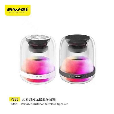Awei Y386 Bluetooth Mini Speaker Colorful LED Subwoofer HiFi Sound Box Portable MP3 Music Sound Column For PC Smartphone - Image 1
