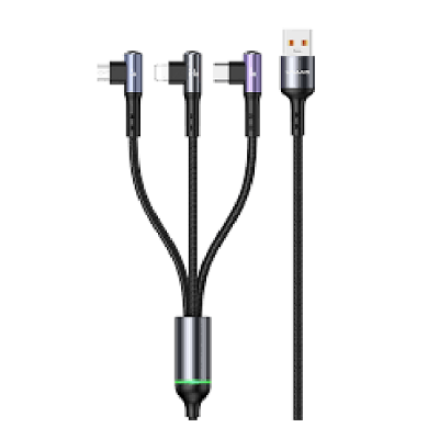 USAMS US-SJ561 U80 3 in 1 Elbow Fast Charging Digital Data Cable 66W - Image 1