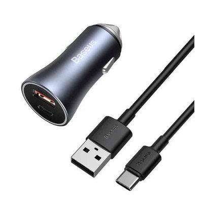 Baseus Golden Contactor Pro Dual Quick Car Charger U+C 40W - Image 1