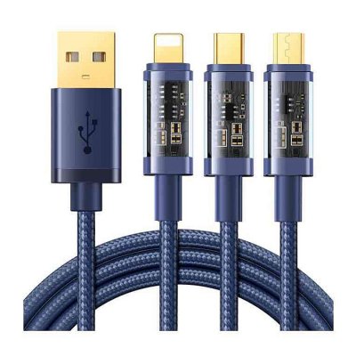 JOYROOM S-1T3015A5 3.5A 3-in-1 usb to Lightning+Type-C+Micro Charging cable 1.2m - Image 1