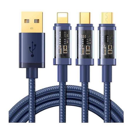 JOYROOM S-1T3015A5 3.5A 3-in-1 usb to Lightning+Type-C+Micro Charging cable 1.2m