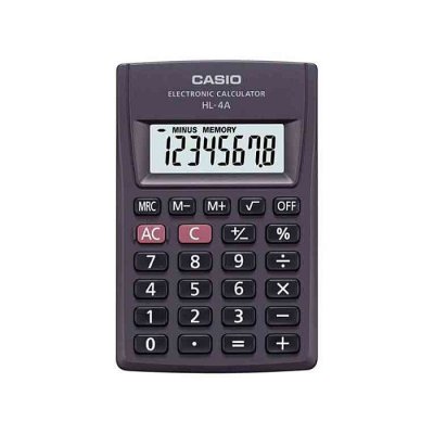 Casio HL-4A Portable 8 Digit Basic Calculator - Image 1