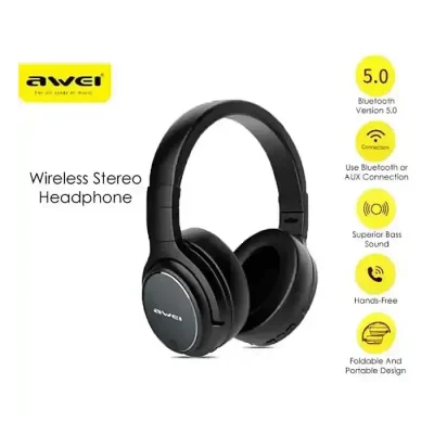 Awei A200BL Wireless Headset Strong Bass Stereo Foldable LED Breathing Lighting With Built-in Microphone - Image 1