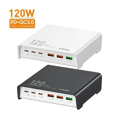 LDNIO Q605 120W Multi-ports USB C Desktop Charging Station - Image 1