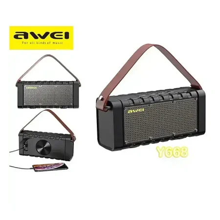 Awei Y668 Bluetooth Speaker Bass Stereo Sound Indoor/Outdoor Portable Wireless Speaker Power Bank 2200mAh Superior Sound Quality Long-lasting Battery Life