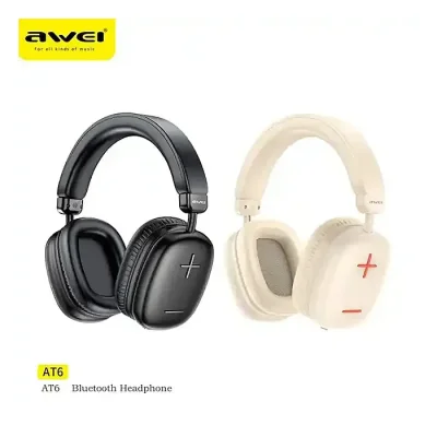 Awei AT6 Wireless Headphones Bluetooth 5.3 Earphones Foldable Gaming Headset Sport Headphone with Mic Music Earbuds 300mAh - Image 1