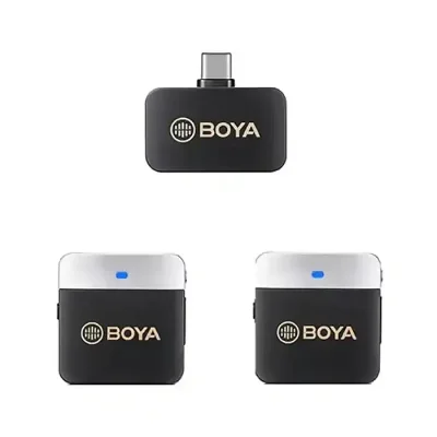 BOYA BY-M1V4 2-Person Wireless Microphone System with USB-C Connector for Mobile Devices (2.4 GHz) - Image 1